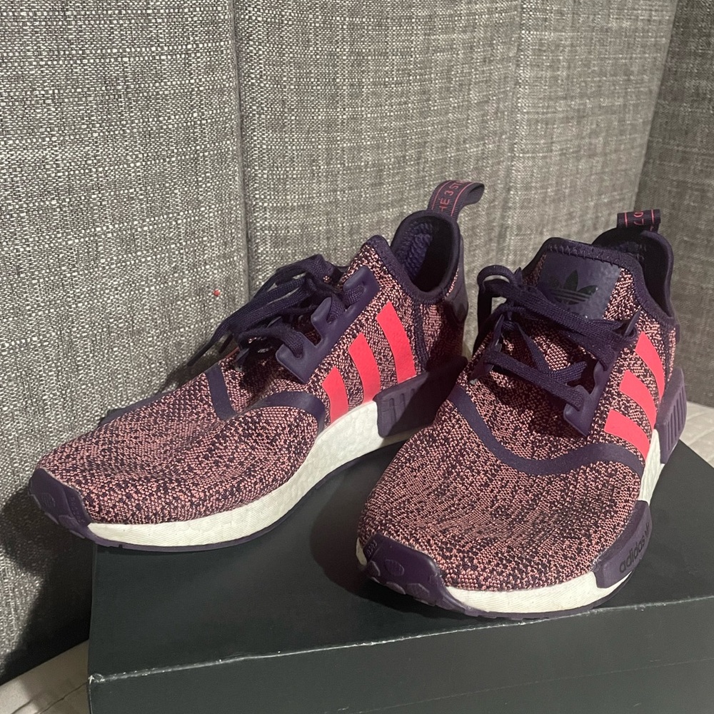 Adidas NMD R1 Purple Pink Red Black Sneakers